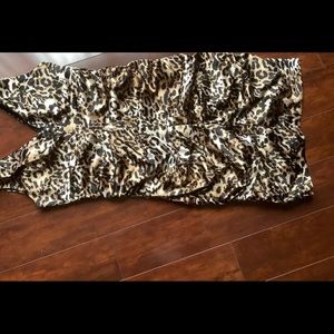 Leopard print knee length party dress